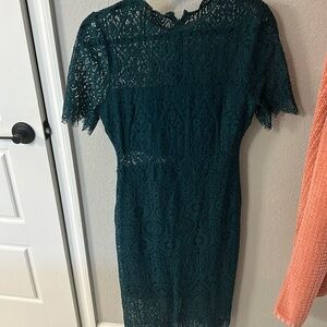 Never worn! Green lace LULU dress! Super beautiful! Size medium